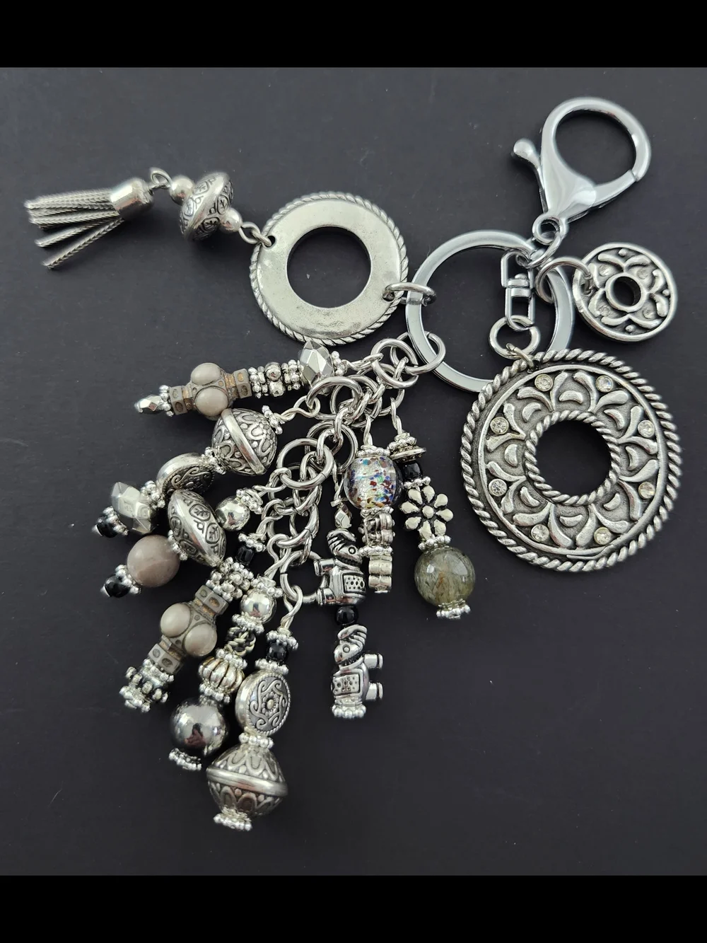 Bohemian Purse Charm or Keychain Handcrafted